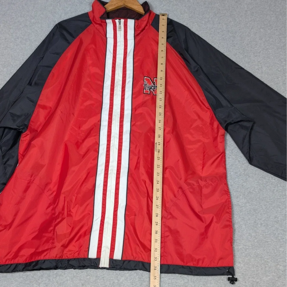 Vintage Adidas Nebraska Cornhuskers Travel Jacket Size 2XL XXL Windbreaker New